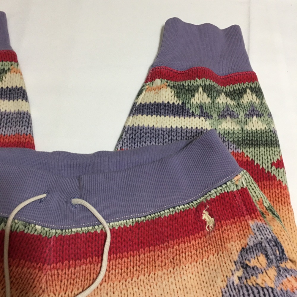 Polo Ralph Lauren Aztec Southwestern Knit Joggers Womens Medium - Picture 2 of 10